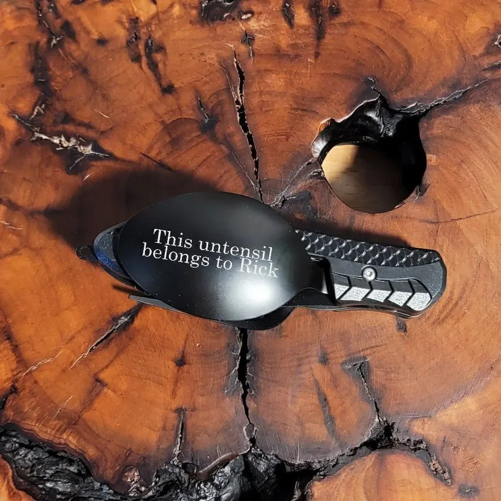 Personalized Camping or Picnic Fork, Spoon, and Knife Folding Utensil Multi-Tool